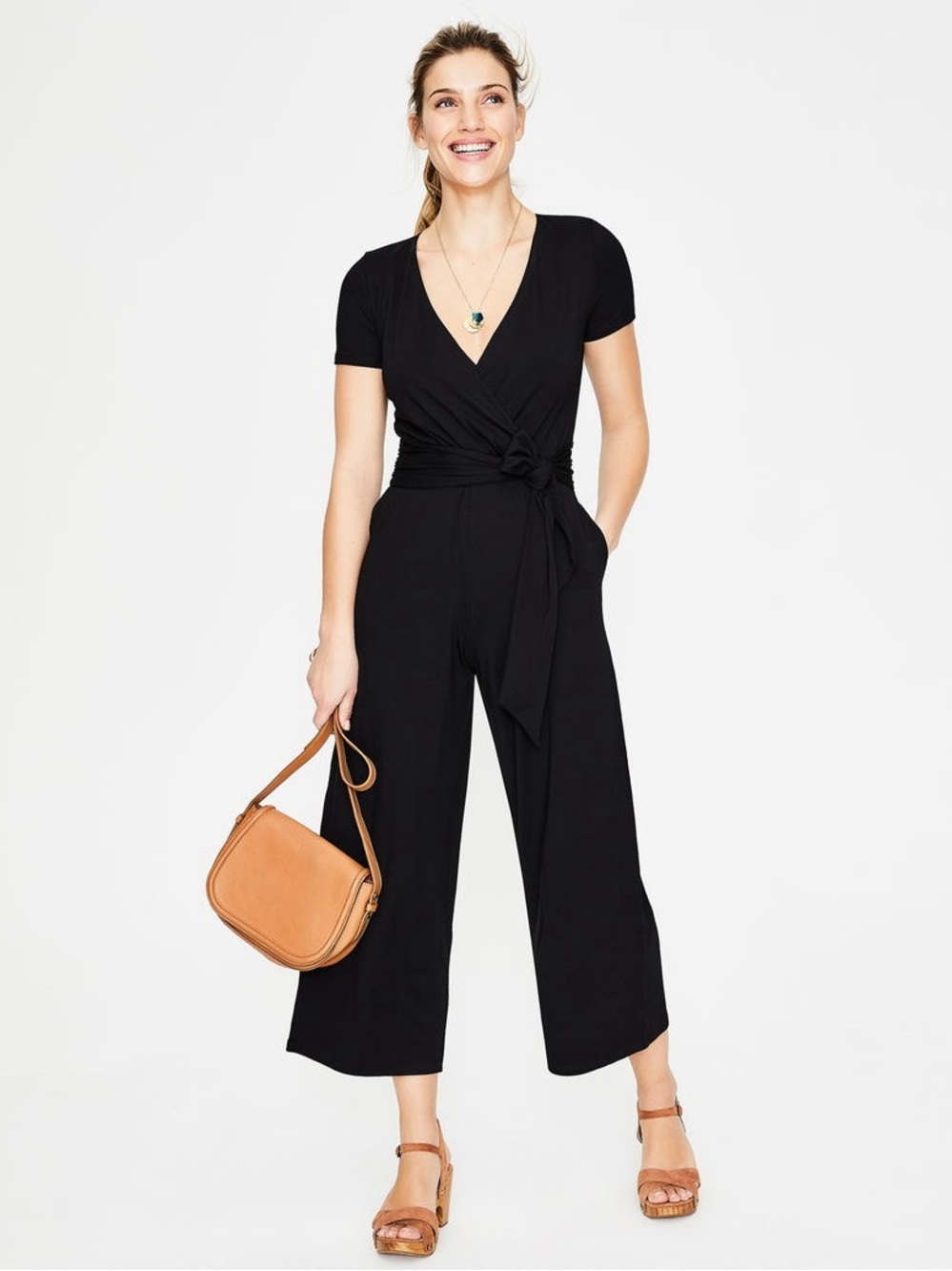 Boden Jersey Ellen Jumpsuit Black Size 6P